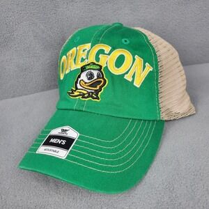 Fan Favorite Oregon Ducks Trucker‎ Hat Mens OSFA Green Beige Mesh Snapback Cap